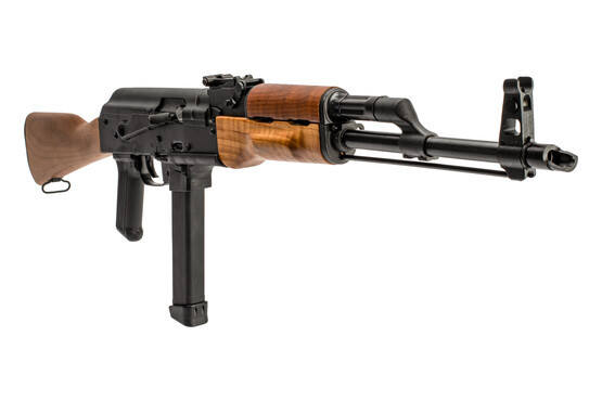 WASR-M 9mm AK-47 16" from Century Arms with wood furniture accepts Glock Magazines